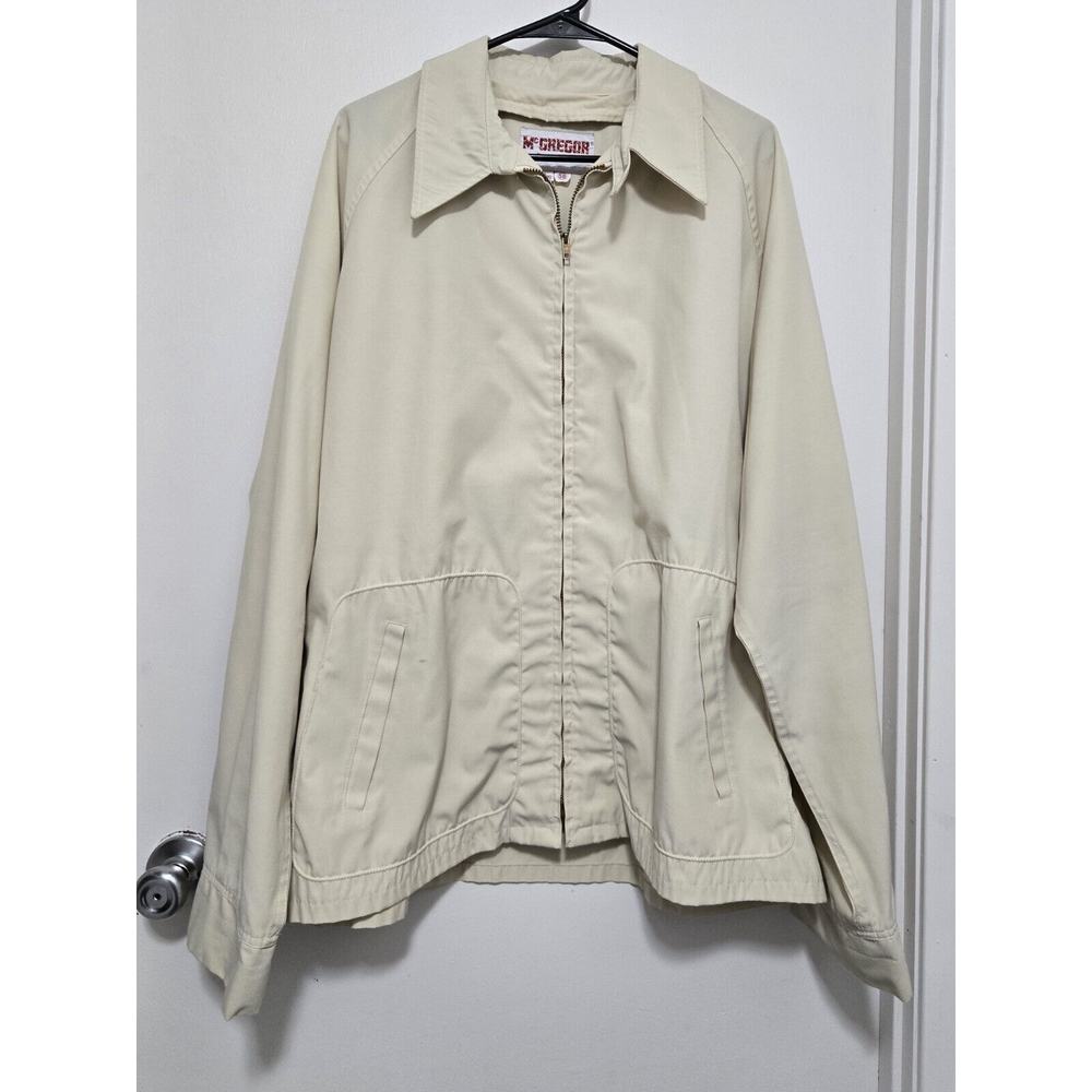 Vintage McGregor Drizzler Jacket Beige Mens Size 3X (50 L) 1960s-70s Lightweight